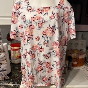 r womens Coral Bay casual short sleeve plus size top 2X